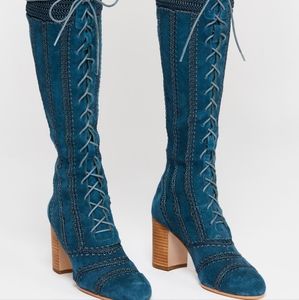 ISO Free People SILENT D Blaire BOOTS BLUE 39 40 8 8.5 9